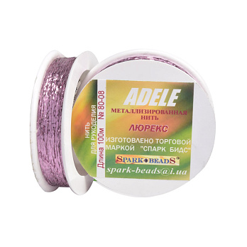 Нитка металізована Люрекс Adele плоска, Рожева, 100 м (MUL-031518)
