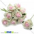 Роза латексная большая, 40 мм, Розово-кремовая, 1 шт (DIF-015047)