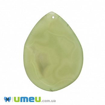 Зріз Агата, Салатовий, 66х50 мм (POD-011958)