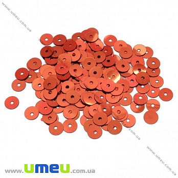 Пайетки Китай круглые, 6 мм, Оранжевые, 5 г (PAI-013112)