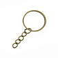 Кільце для ключів з ланцюгом, Антична бронза, 25 мм, 48 мм (OSN-062379)
