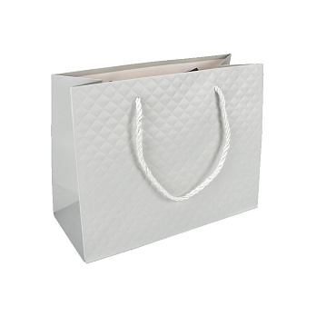 Подарунковий пакет Ромбики, 23х17,5х10 см, Сірий (UPK-035627)