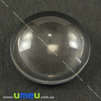 Кабошон стеклянный Линза круглая, 12 мм, Прозрачный, 1 шт (KAB-001830)