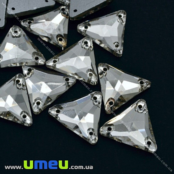 Пришивной кристалл стекл. УЦЕНКА Треугольник граненый, 16х16 мм, Белый, 1 шт (KAB-015872)
