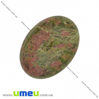 Кабошон нат. камень Унакит, Овал, 30х22 мм, 1 шт (KAB-012698)