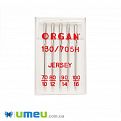 Иглы ORGAN JERSEY №70-100 для бытовых швейных машин, 5 шт (SEW-047610)