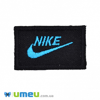 Термоаппликация Nike, 4х2,5 см, Голубая, 1 шт (APL-038199)