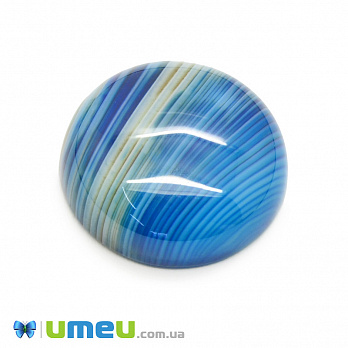 Кабошон нат. камінь Агат синій, Круглий, 20,4 мм (KAB-049986)