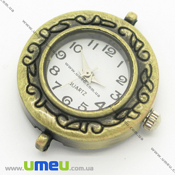 [Архив] Часы для браслетов круглые, Античная бронза, 29х24 мм, 1 шт (CLC-006183)