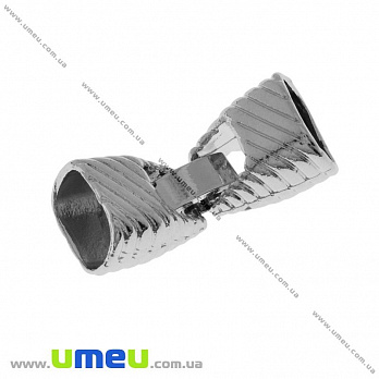 [Архів] Застібка для вклеювання шнура, Темне срібло, 31х13 мм (ZAM-012748)