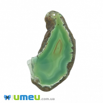 Зріз Агата, Зелений, 84х48 мм (POD-011990)