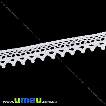 Мереживо бавовняне, 12 мм, Біле (LEN-016161)