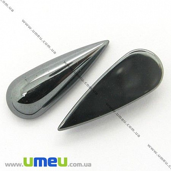 Кабошон нат. камінь Гематит, Крапля, 19х7 мм (KAB-005690)