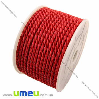 Шнур крученый лавсановый, Красный, 3 мм, 1 м (LEN-010184)