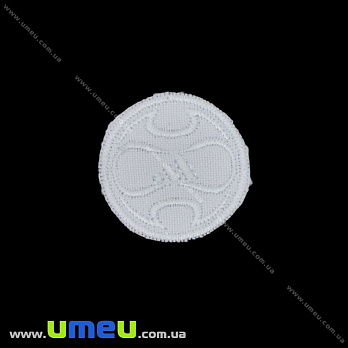 Термоаппликация Adidas круглая, 3 см, Белая, 1 шт (APL-031682)