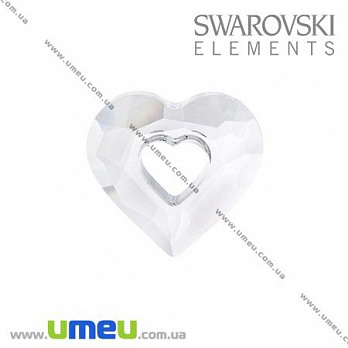 Подвеска Swarovski 6262 Crystal, 18х17 мм, Сердце, 1 шт (POD-005634)