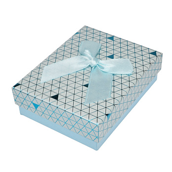 Подарункова коробочка Прямокутна, 9х7х3 см, Блакитна (UPK-053797)