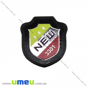 Аплікація пришивна лакова, 4х4 см, Чорна (APL-031729)