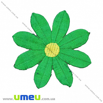 Термоаппликация Цветочек, 7 см, Зеленая, 1 шт (APL-020995)