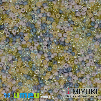 Бисер японский Miyuki круглый RR 15/0 №MIX20, Микс желто-голубой, 5 г (BIS-039806)