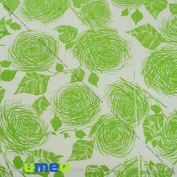 Пакувальний папір Квіти, Салатовий, 70х100 см (UPK-023552)