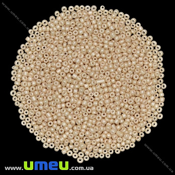 Бісер китайський дрібний, 12/0, Кремовий перламутровий, 2 мм (BIS-019526)