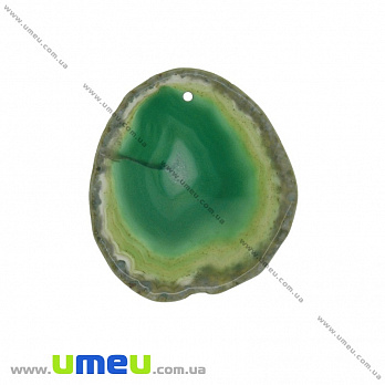 Зріз Агата, Смарагдовий, 46х41 мм (POD-032480)