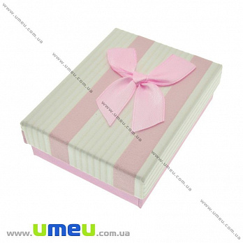 Подарочная коробочка Прямоугольная в полоску, 9х7х3 см, Розовая, 1 шт (UPK-023151)