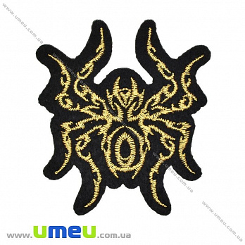Термоаплікація Павук, 8х7 см, Золотиста (APL-029957)