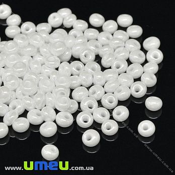 Намистини чеське скло Preciosa Drops 5/0, №46102, Білий перламутровий (BUS-036362)