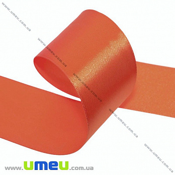 Атласная лента, 50 мм, Оранжевая, 1 м (LEN-027600)