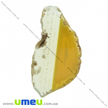 Срез Агата, Желтый, 96х51 мм, 1 шт (POD-022137)