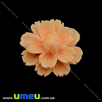 Кабошон з полімерної глини Квіточка персиковий, 13 мм (KAB-011741)