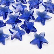 Подвеска стеклянная Звезда, 15х14х7 мм, Синяя, 1 шт (POD-054603)