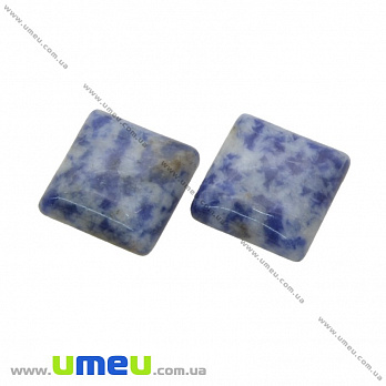 Кабошон нат. камінь Содалит, Квадратний, 16х16 мм (KAB-033764)