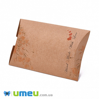 Сборная картонная коробочка, 12,5х8 см, Крафт, Цветы, 1 шт (UPK-042927)