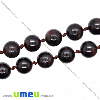 [Архів] Намистина натуральний камінь Гранат, 9 мм, Кругла (BUS-020743)