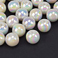 Бусины для сумок ОПТ, Пластиковые радужные, Круглые, 12 мм, Белые (BUS-060795)