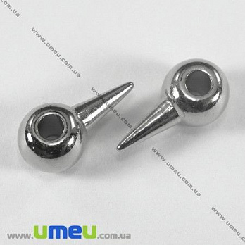 [Архів] Намистина пластикова Шип, 15х8х6 мм, Срібло (BUS-003289)