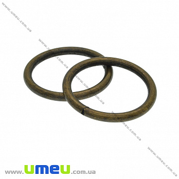 Кольцо для сумки металлическое, 33 мм, Античная бронза, 1 шт (BAG-034692)