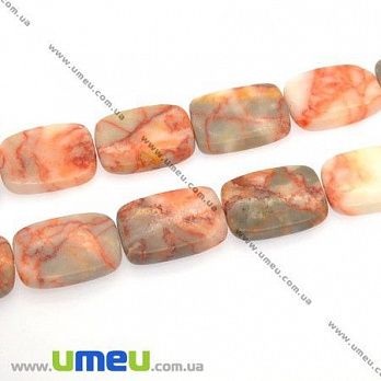 [Архів] Намистина натуральний камінь Яшма, 24х17х5 мм, прямокутна плоска (BUS-008248)
