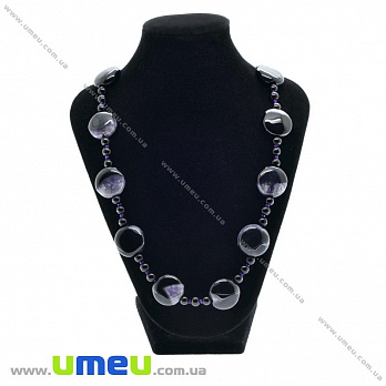 [Архів] Намиста з натурального каменю Агат чорно-фіолетовий, 63 см (BUS-027311)