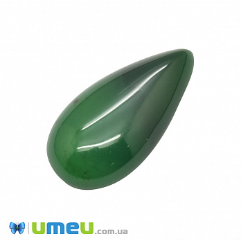 Кабошон нат. камінь Агат зелений, Крапля, 29х15 мм (KAB-050675)