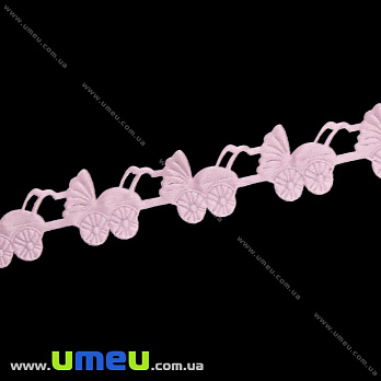 Тесьма тисненая Колясочки, 20 мм, Розовая (LEN-025677)