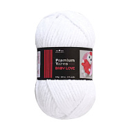 Пряжа Premium Yarn Baby Love 100 г, 120 м, Біла 301, 1 моток (YAR-055997)