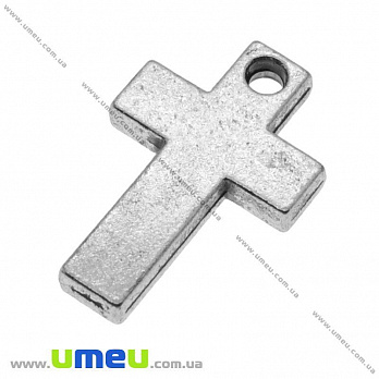 [Архів] Підвіска металева Хрест, Античне срібло, 22х14 мм (POD-002594)