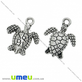[Архів] Підвіска металева Черепаха, Античне срібло, 16х12 мм (POD-022847)