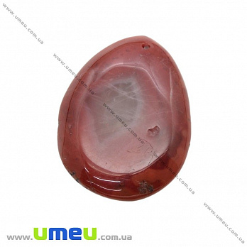 Подвеска из натурального камня, Агат красный, 38х30 мм, 1 шт (POD-014458)