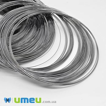 Дріт із пам'яттю, 0,8 мм, Сталь, Чорна, 11,5 см (для кольє) (OSN-053479)