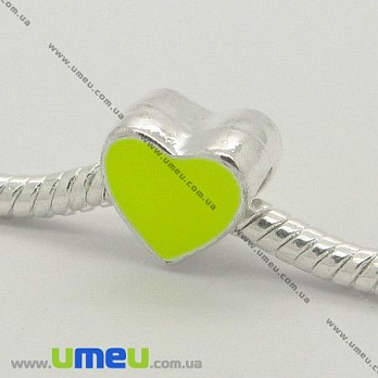 [Архів] Намистина PANDORA мет. Серце жовте, 10х10 мм, Світле срібло (BUS-006941)